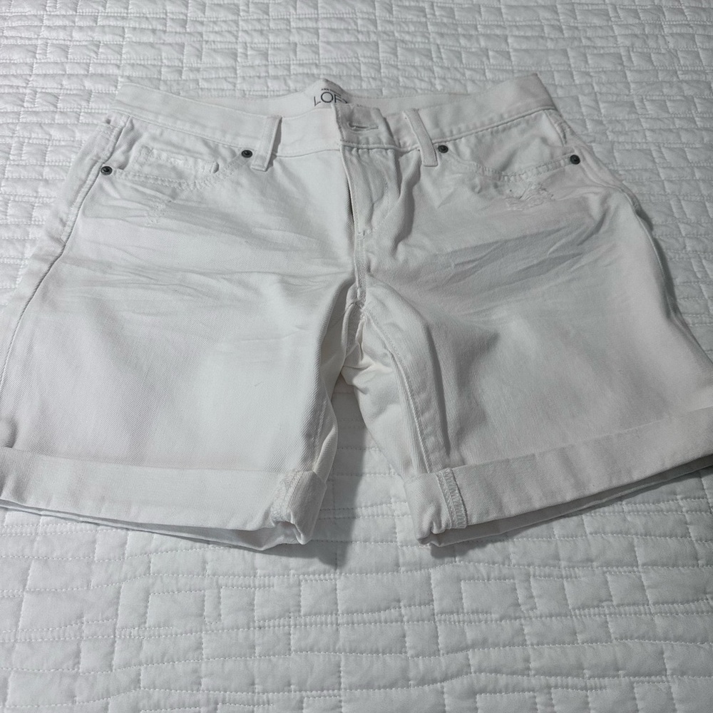 Loft white Jean material shorts size 27/4